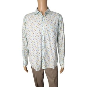 Charleston Threads Sailboat Print Long Sleeve Button Down Shirt XL